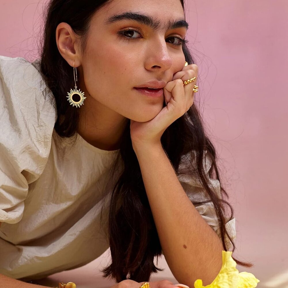 Geometric Drop Dangle Earrings Boho Statement Lon… - image 4